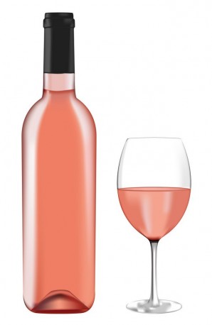 Bottle of rose wine