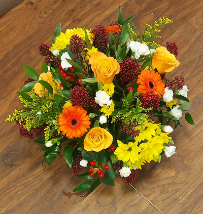 Mixed Posy - Seasonal  Classic Posy. At The Garden Shop Florist delivered in Whitley Bay and surrounding areas today. Order online Funeral tributes.