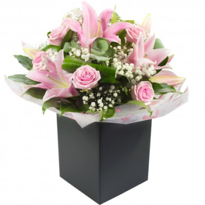 Pretty in Pink - Lily bouquets delivered in Whitley Bay by The Garden Shop Florist order online today for delivery or collection. Same day delivery