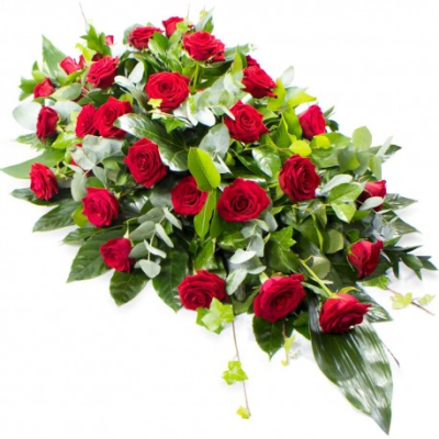 Rose casket spray - Rose casket spray made to order for funeral delivery in Whitley Bay by The Garden Shop Florist. Order online today