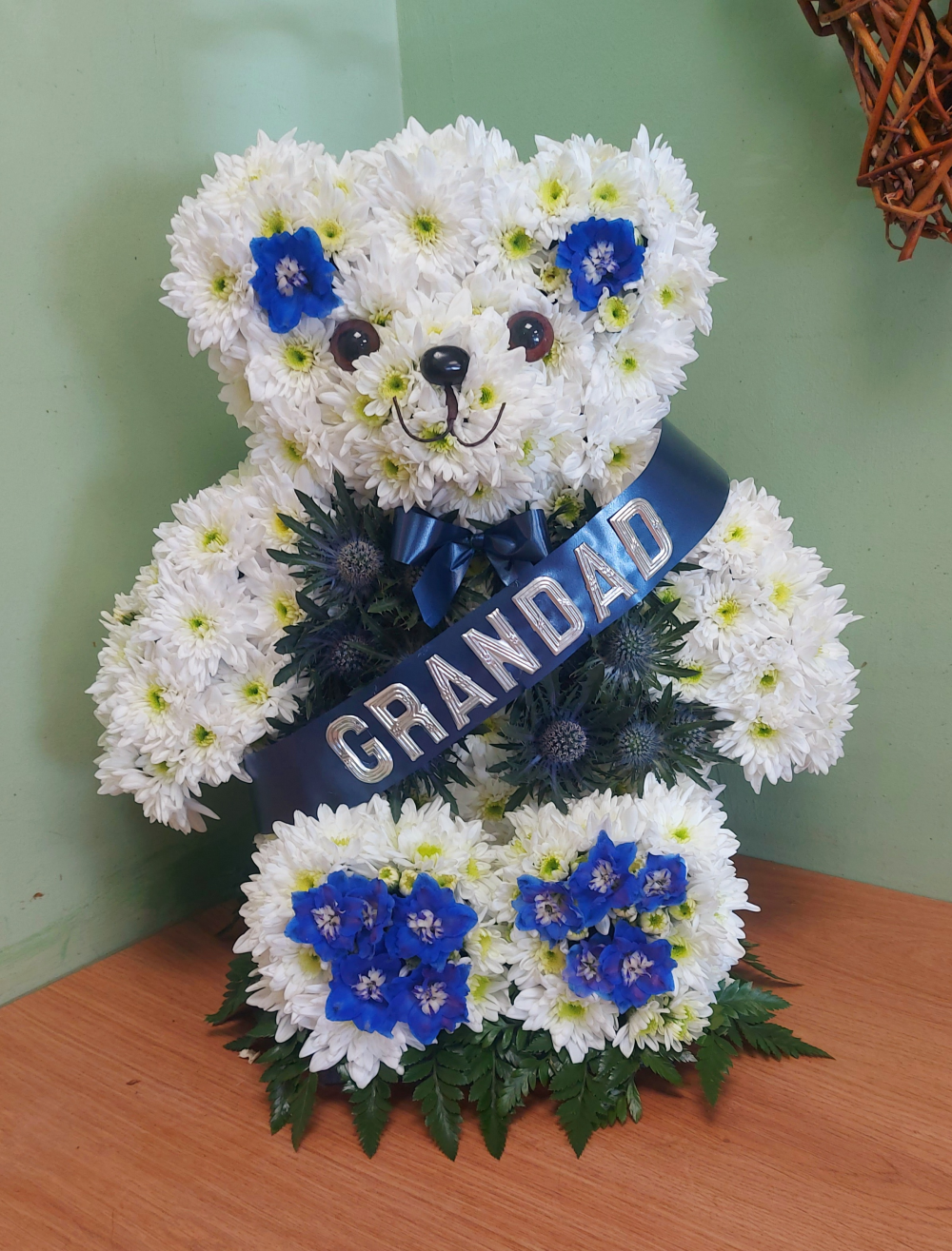 "Forever loved" 3D Floral Teddy Bear Tribute (72 hours notice required)