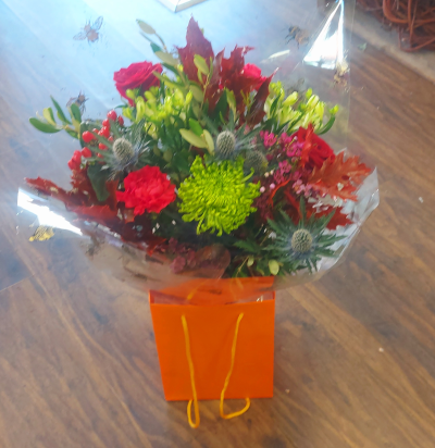 Wild autumn bouquet - Order the Wild Autumn bouquet from The Garden Shop Florist in Whitley Bay. Hand crafted seasonal bouquet. Same day delivery when you order online before daily 2pm cut off.